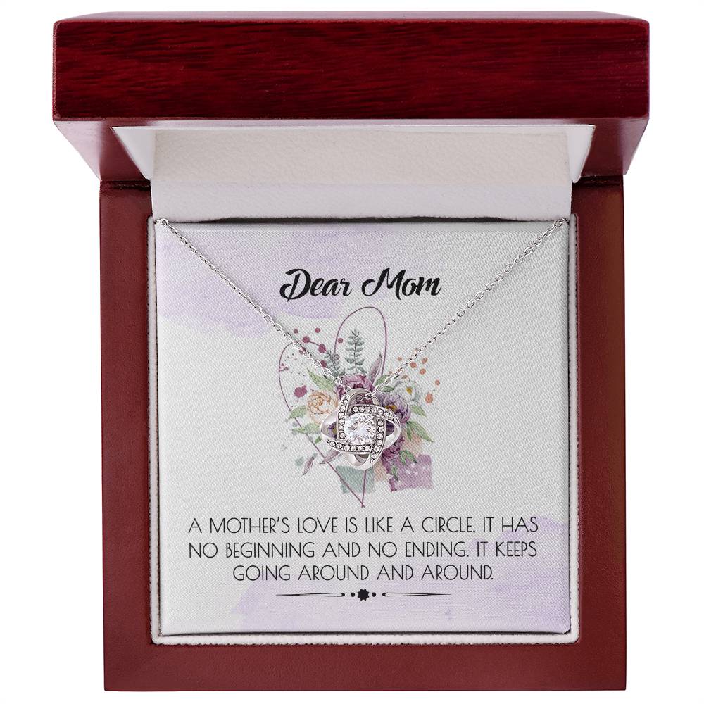 Dear Mom Gift Necklace, To My Mom Necklace, Daughter And Mother Love Knot Pendant Gift For Her, Bonus Mom Gift Necklace, Jewelry For Mom On Mothers Day, Anniversary, Birthday Gift Christmas