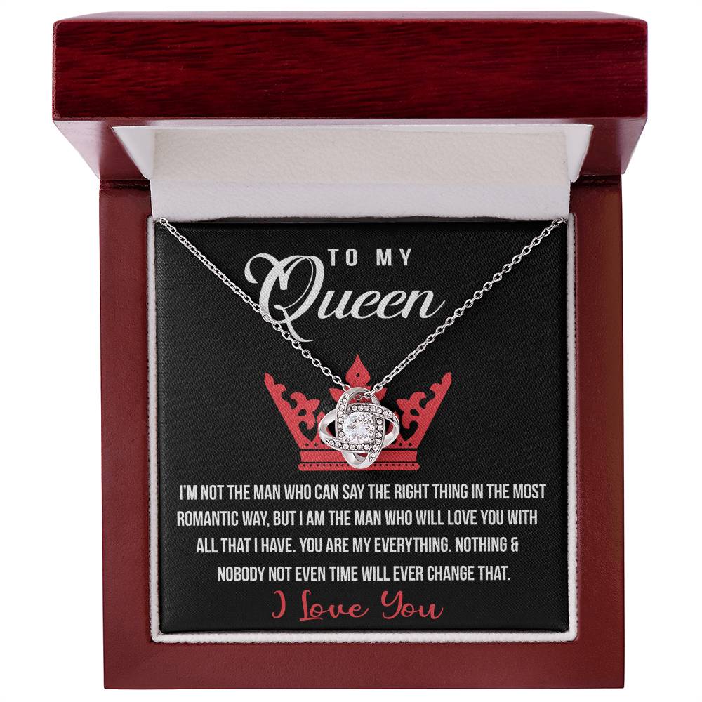 To My Queen Love Knot Necklace, Gift For Wife Girlfriend Soulmate Future Wife From Boyfriend, Husband, Girlfriend Gift Necklace - Jewelry Gift For Girls, Love Knot Pendant Gift For Girlfriend, Soulmate