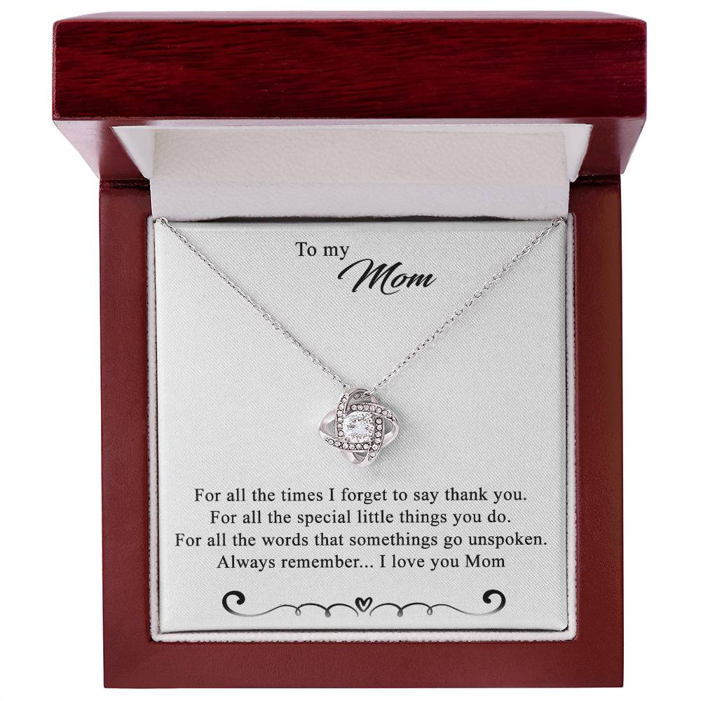 To My Mom Love Knot Necklace Special Gift Birthday Mothers Day Gift For Mom