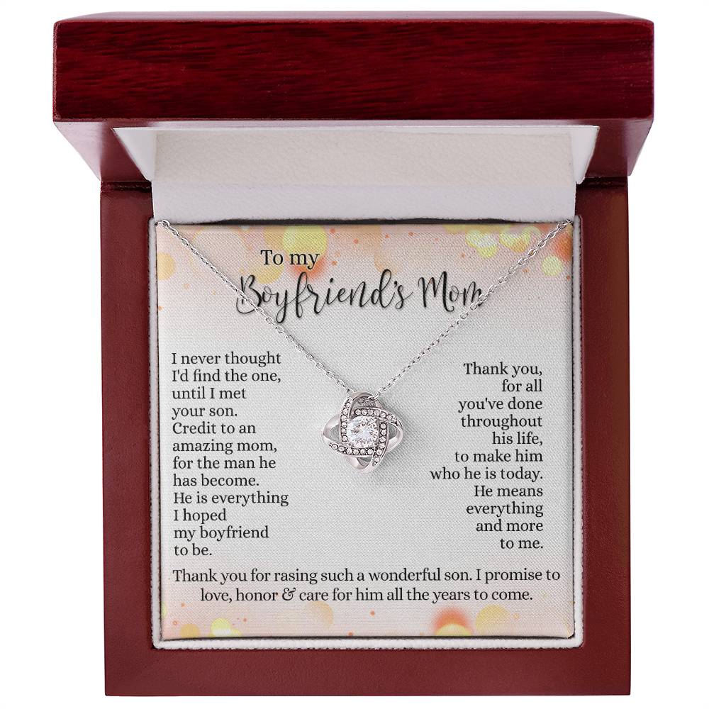 To My Boyfriends Mom Necklace From Girlfriend, Mother's Day Necklace Gift for Bf Mom, Presents for Mom Necklace for Women, Boyfriend's Mom Gift Necklace On Birthday Gift Anniversary, Christmas