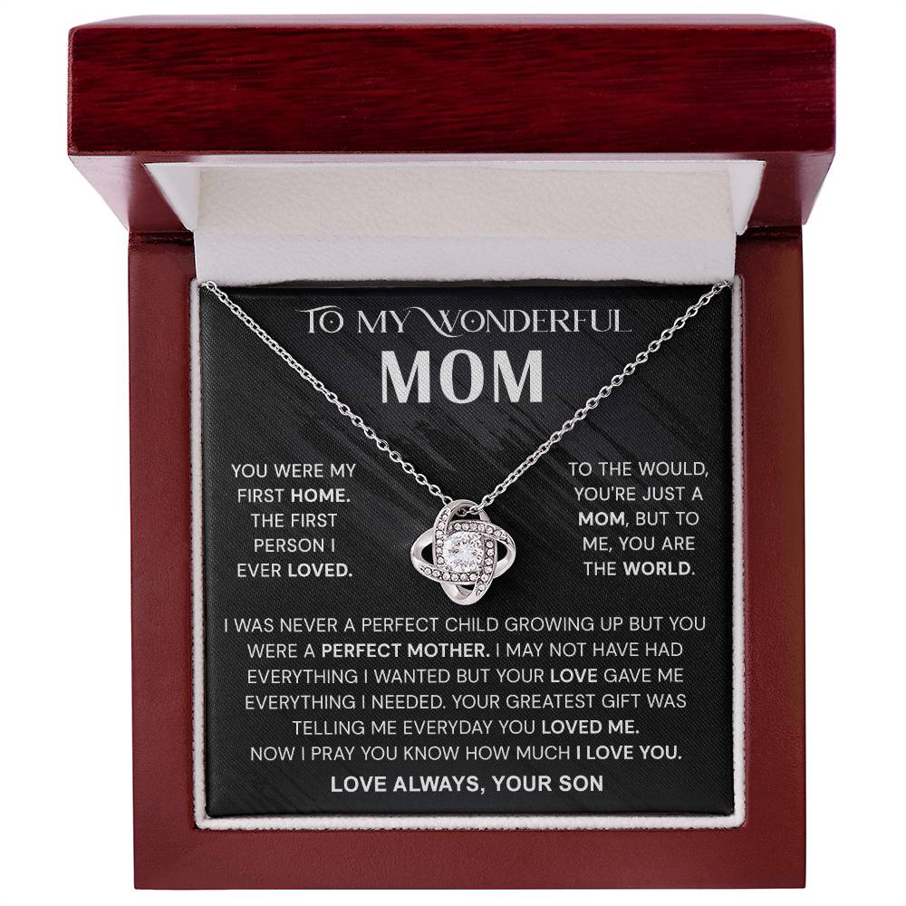 To My Mom Necklace From Son, Mother And Son Necklace Gift For Mom, Jewelry For Women, Wonderful Mom Gift Necklace, Gifts for Women, Birthday Mother's Day Wedding Valentine Christmas Jewelry Gifts