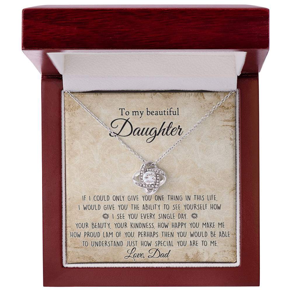 To My Daughter Gift Necklace From Dad, Pendant Gift for Daughter from Dad Father to Daughter Necklace for Daughter,  To My Beautiful Daughter Necklace Gift On Birthday Gift Graduation Christmas
