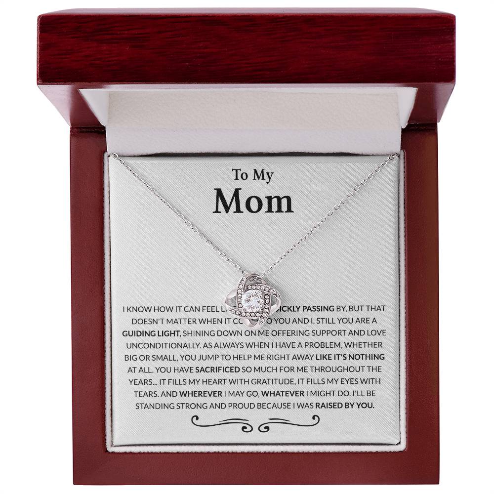 Mom Gift Necklace, To My Mom Necklace From Daughter, The Love Knot necklace Gift For Mom, Birthday Gift Necklace For Mom, Mother's Day Necklace Gift For Mom From Daughter Jewelry Bonus Mom Necklace