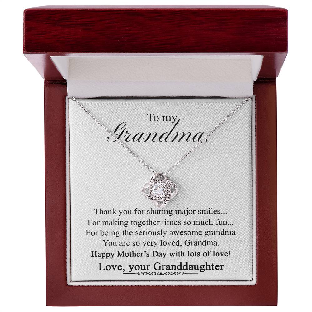 Grandma Gift Necklace From Granddaughter - To My Grandma Love Knot Necklace From Granddaughter, Grandmother Grandma Necklace from Grandchildren Granddaughter - Jewelry Gift for Nana Mimi Gigi Grammy