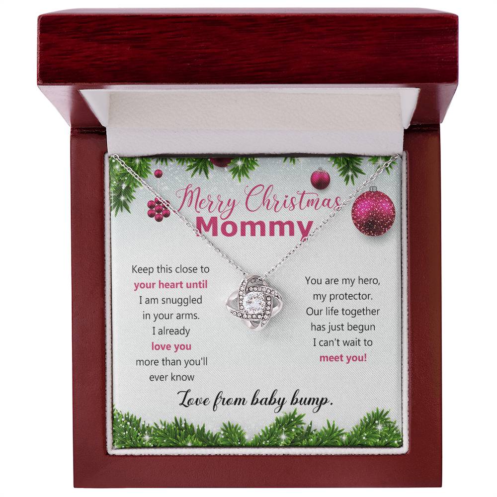 Mommy To Be Merry Christmas Present Necklace From Baby Bump First time mommy