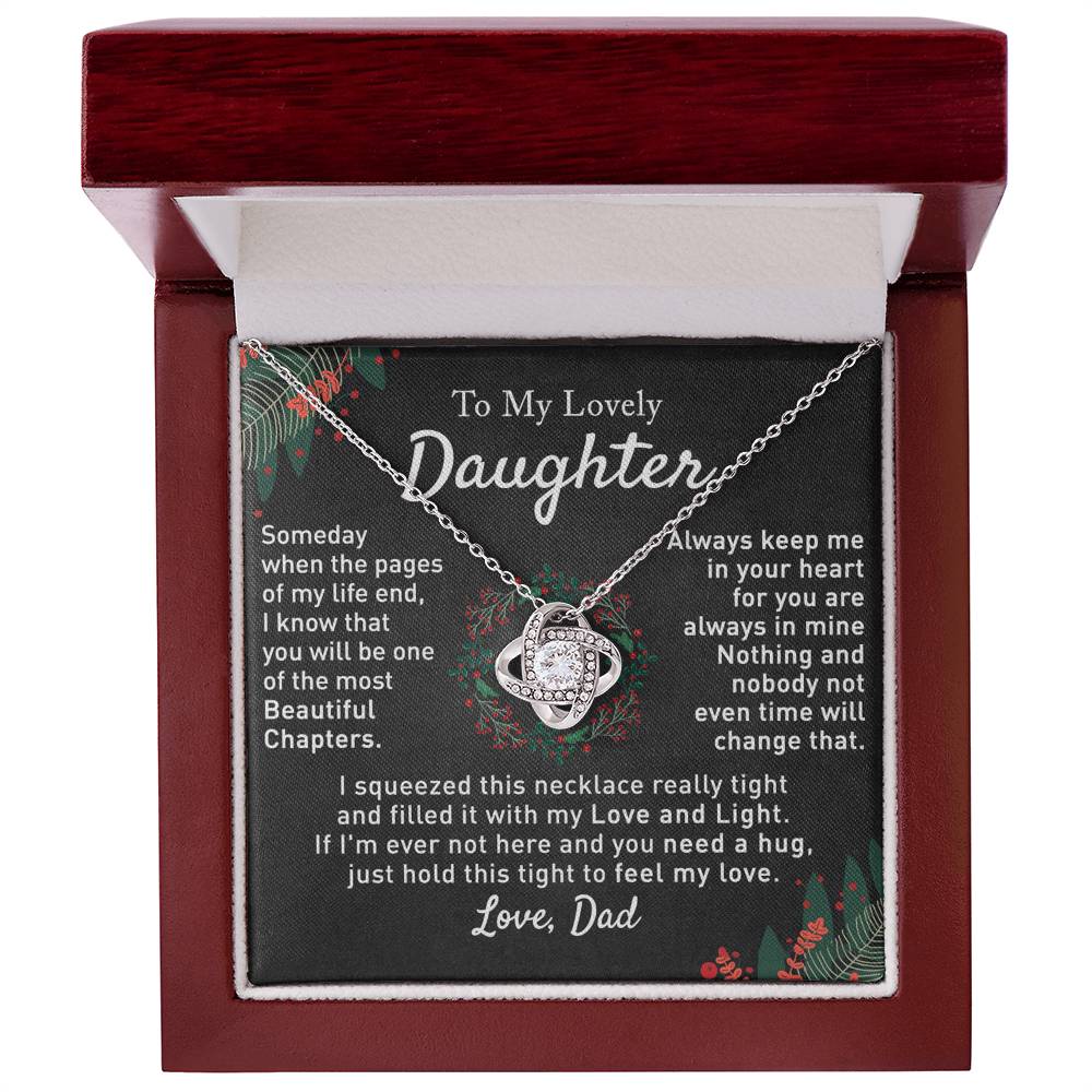To My Beautiful Daughter Love Knot Necklace, Gift For From Mom, Necklace Daughters Necklaces Mom With Jewelry Women Mother A Necklaces Beautiful Daughter, Mother And Daughter Necklace Gift For Girl