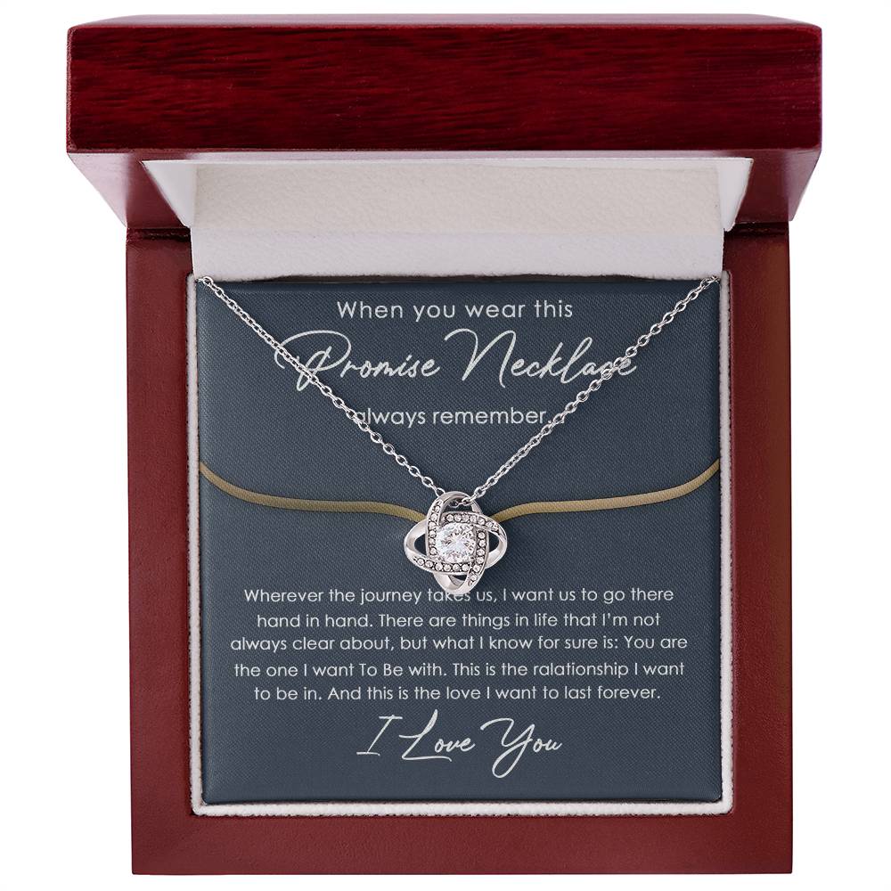 To My Girlfriend Love Knot Necklace With Message Card And Gift Box From Boyfriend, Husband, Girlfriend Gift Necklace - Jewelry Gift For Girls, Love Knot Pendant Gift For Girlfriend, Soulmate