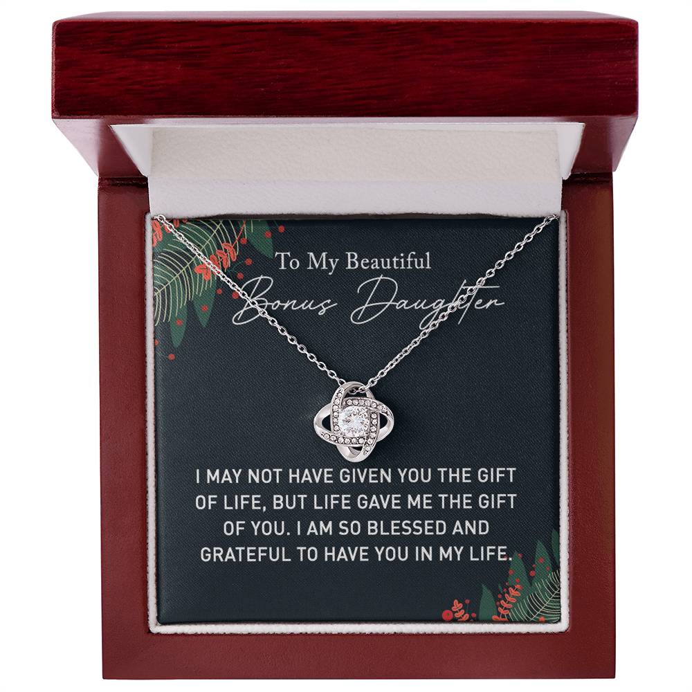 Daughter Gift Necklace, Step Daughter Birthday Gift Pendant Gift For Bonus Daughter, Mother To Bonus Daughter Jewelry Gift For Girls Her, To My Beautiful Badass Daughter Necklace From Mom