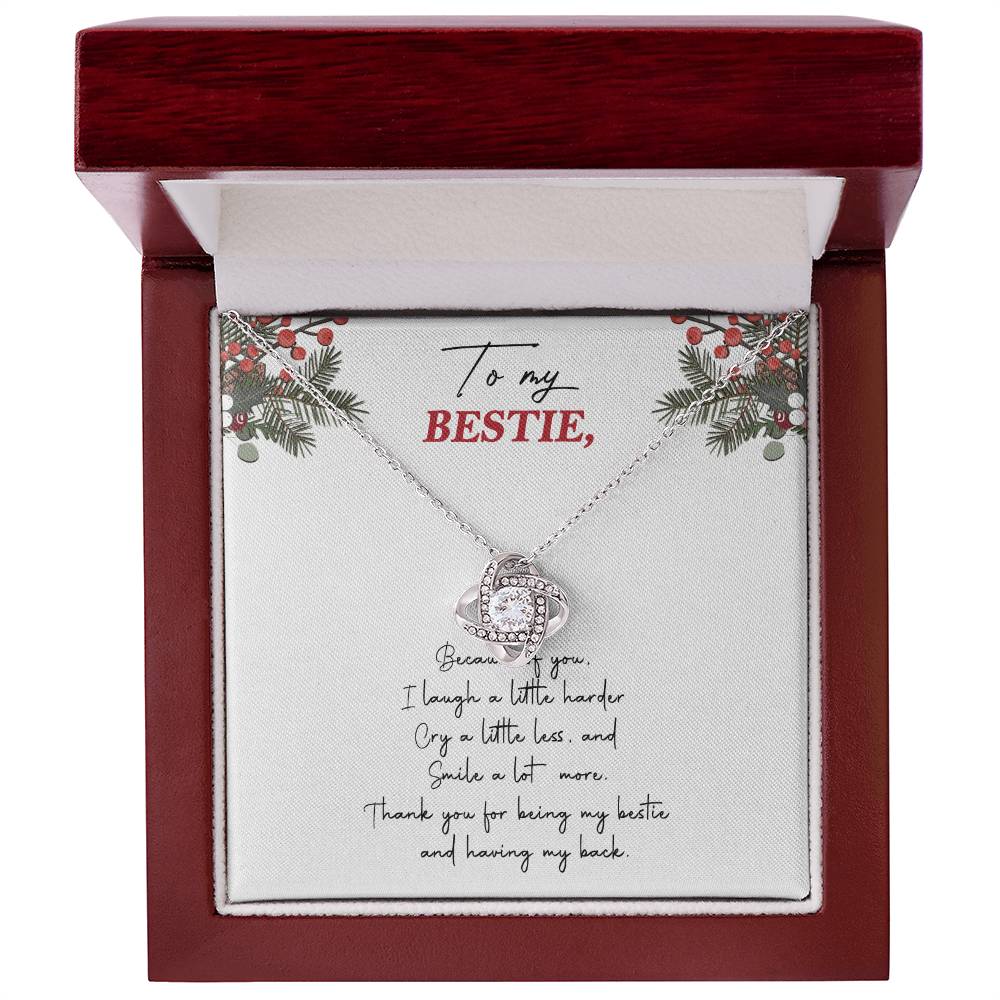 Gifts Necklace For Besties, To My Besties Love Knot Necklace From Friend, Man Because Of You Gift Necklace, Long Distance Best Friend Necklace, Besties Necklace Jewelry Gift For Girls, Her