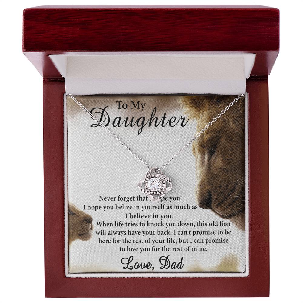 Father Daughter Necklace - Sterling Steel Necklace For Daughter, Necklace Gift On Graduation Gift Birthday Gifts for Daughter from Dad - Lion Daughter Jewelry Gift For Girls, Little Girl Necklace