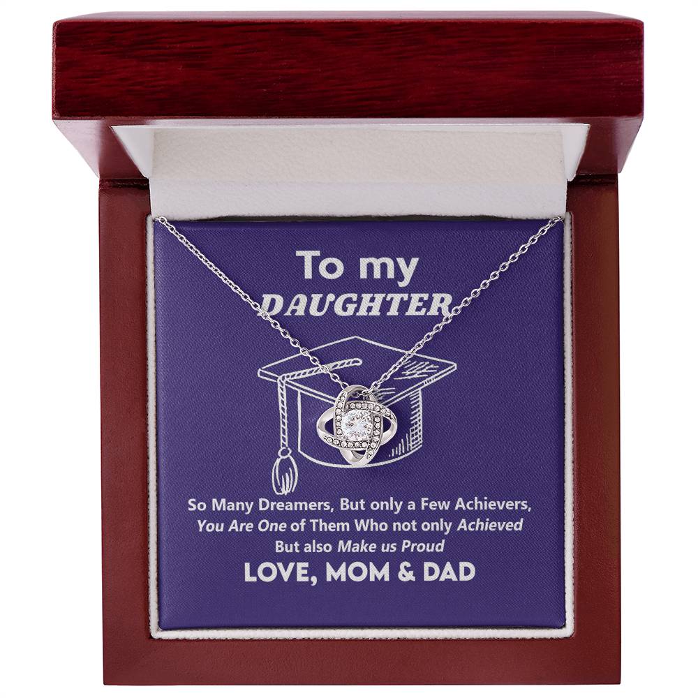 Graduation Gifts Necklace For Daughter, Her - Graduation Gift Necklace From Mom And Dad Jewelry Card For Daughter To My Daughter Necklace From Mom And Dad To Daughter with Message Card and Gift Box