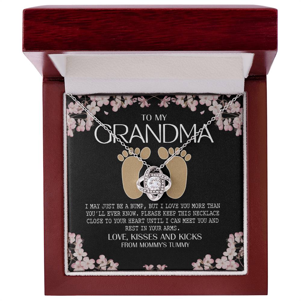 Jewelry Gift for Women, Grandma - To My Grandma Love Knot Necklace From Mommy's Tummy, Grandma And Granddaughter Gift Necklace, This Necklace Close To Your Heart Pendant, My Grandma Gift Necklace