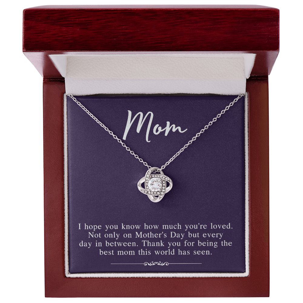 Mothers Day Necklace From Daughter, To My Mom Necklace From Daughter Gifts To Give To Your Mom Beautiful Box, Gift Box Mothers Day, Mom Love Knot Necklace From Daughter, Jewelry Gift For Women
