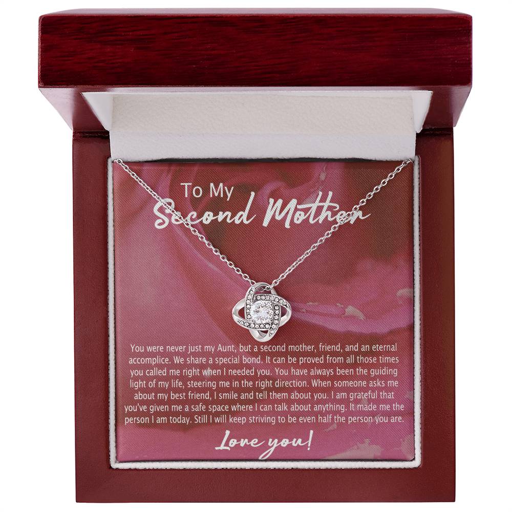 Second Mother Necklace, To My Second Mom Love Knot Necklace From Son, Second Mother Gift Necklace, Mother Pendant Gift Necklace From Daughter Or Son, Jewelry Gift For Women, Boyfriend's Mom Gift