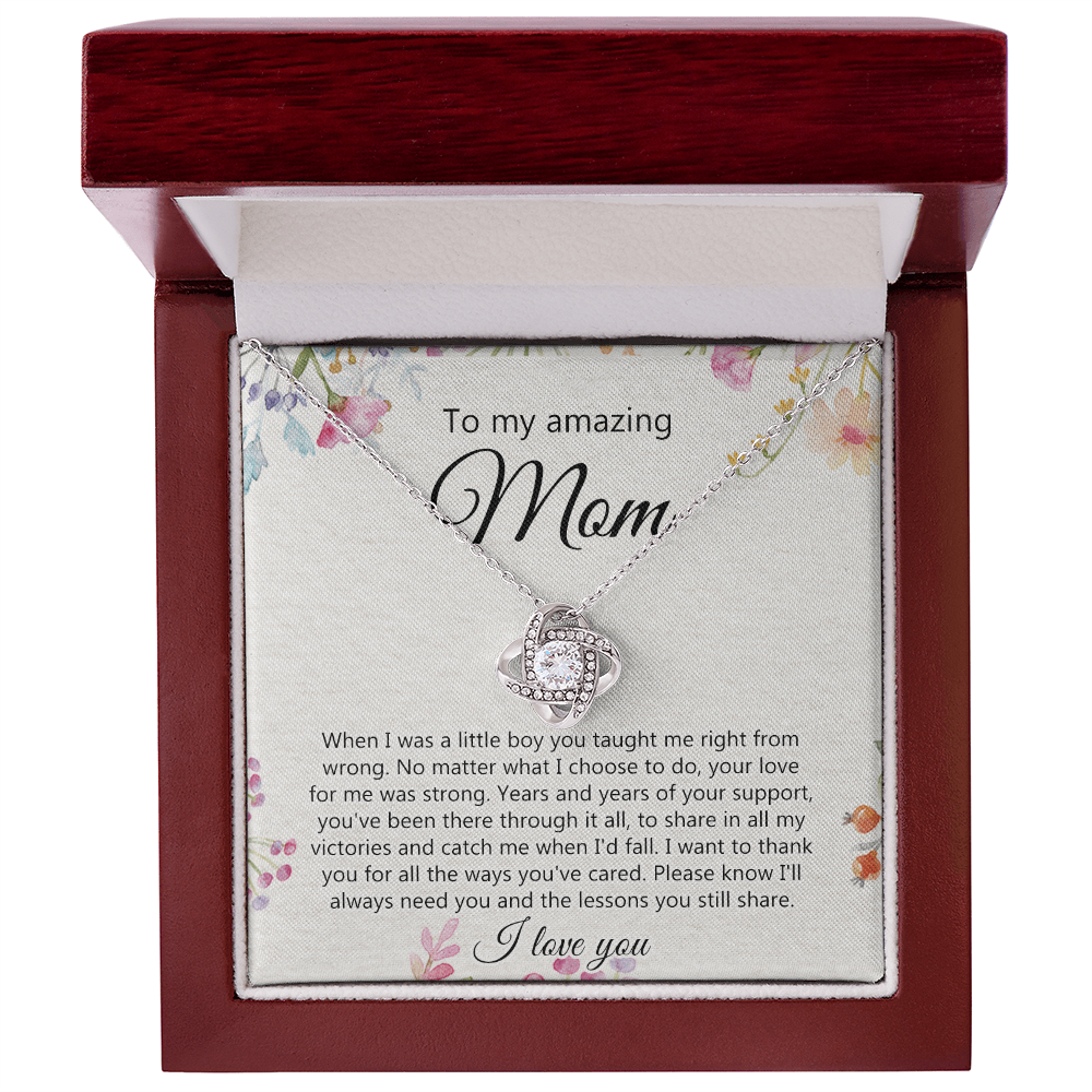 To My Amazing Mom Necklace From Daughter, Son Necklace Gift For Mom, Thank You Mom, Mother Necklace Gift On Mother's Day Birthday Gift, Anniversary, Mom Love Knot Necklace Jewelry Gift For Women