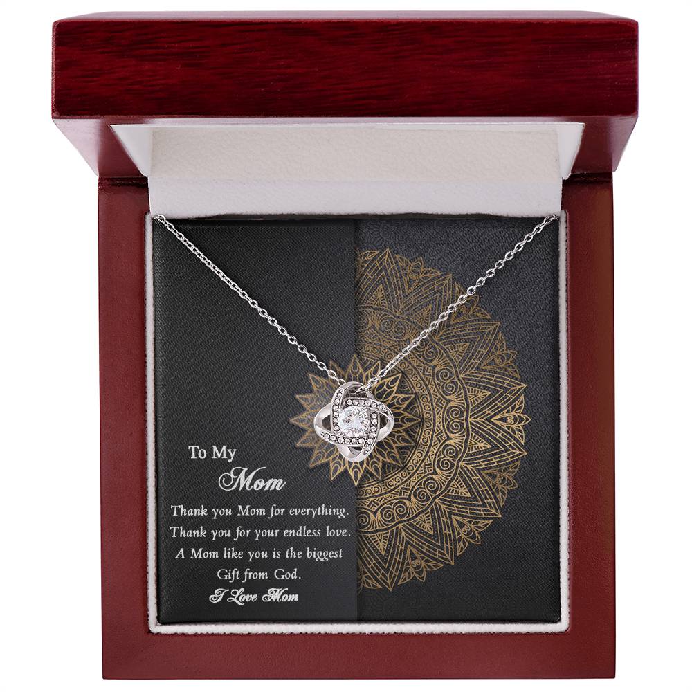 Thank you Mom Necklace from Daughter Gift for Mother's Birthday Xmas Present