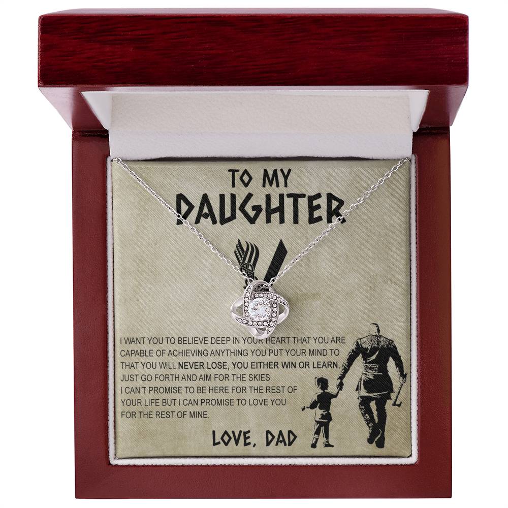 Father To Daughter Gifts Necklace From Dad, Father Daughter Viking Necklace, To My Daughter Necklace From Daddy On Graduation Gift, Birthday, Anniversary, Christmas For Badass Beautiful Girls
