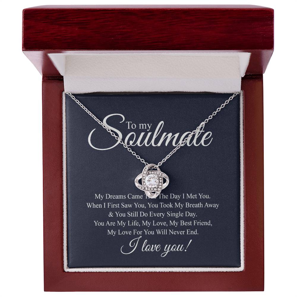 To My Soulmate Love Knot Necklace From Futture Husband To Wife Girlfriend Soulmate Gift Love Knot Pendant On Valentines Day Christmas Necklace for Her Romantic My Dreams Jewelry Gift For Women