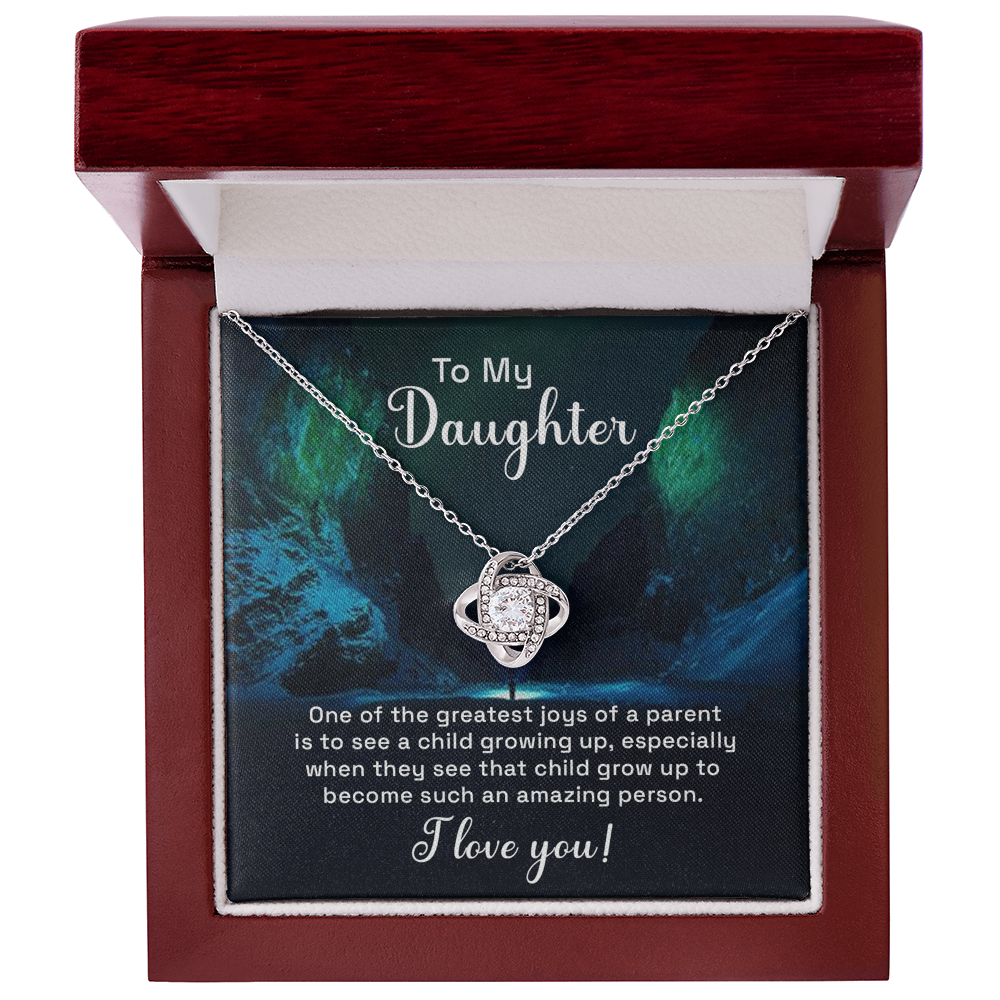 To My Daughter Love Knot Necklace From Parent, Daughter Gift Necklace From Mom, Step Daughter Necklace, Gift Necklace For Stepdaughter, Bonus Daughter Gifts, Step Daughter Gifts Love Knot Necklace
