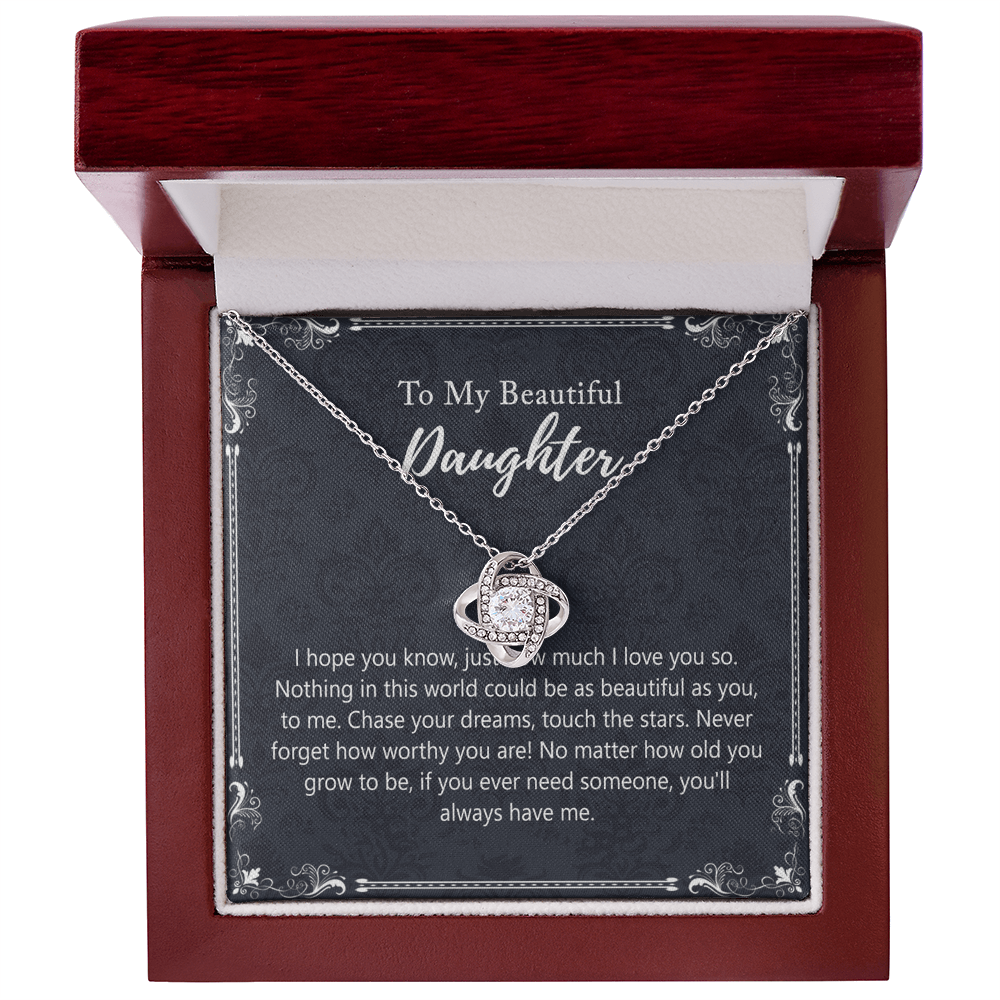 To My Beautiful Daughter Gift Necklaces Pendants, Father and Daughter Necklace Gift Luxury Necklace On Birthday, Anniversary Graduation Includes Gift Box Jewelry Gift For Girls Little Girl Necklace