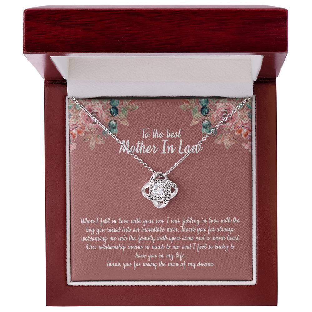To My Mother In Law Necklace From Daughter In Law, Happy Mothers Day Necklace, To The Best Mother In Law Love Knot Necklace From Daughter In law Jewelry Gift Mothers Day, Necklace Gift For Mom