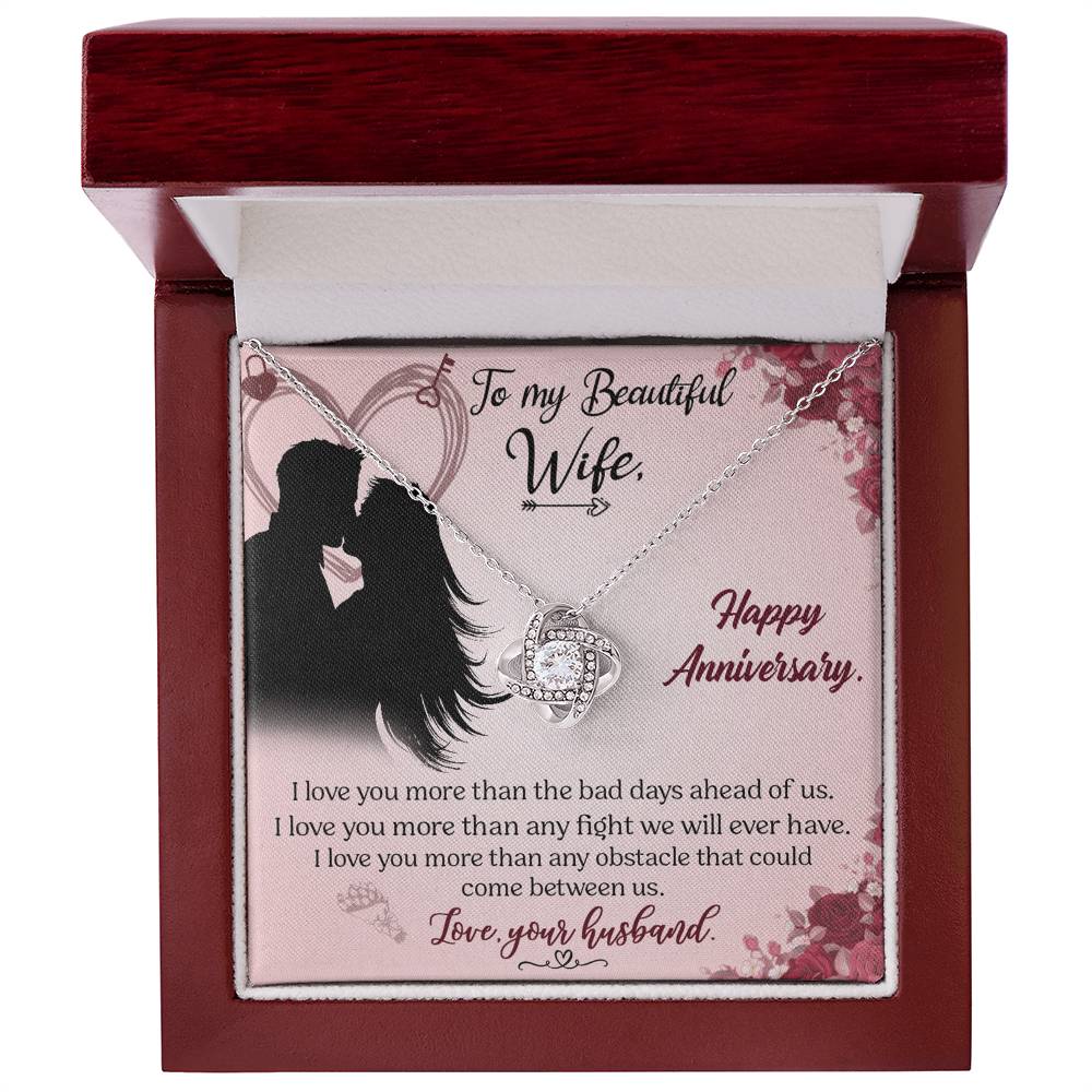 To My Beautiful Wife Necklace From Husband Valentines Day Necklace Gift For Wife Soulmate Gift Necklace Personalized Gift Jewelry For Women, Romantic Gift Necklace, Happy Anniversary Necklace