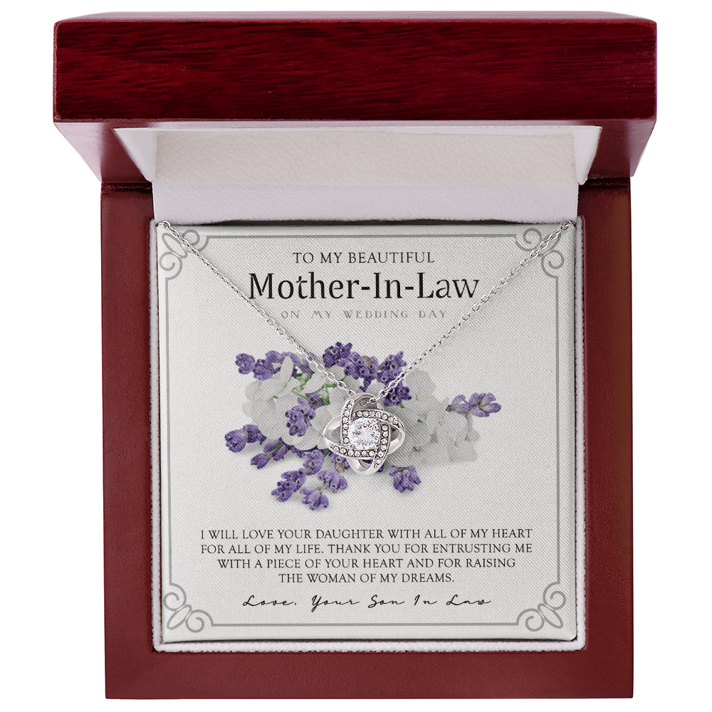 Mother In Law Necklace, My Wedding Day Necklace Gift For Mother In Law, To My Beautiful Mother In Law Necklace From Son In Law, My Heart My Life Necklace Gift For Mother, Mother In Law Gift Necklace