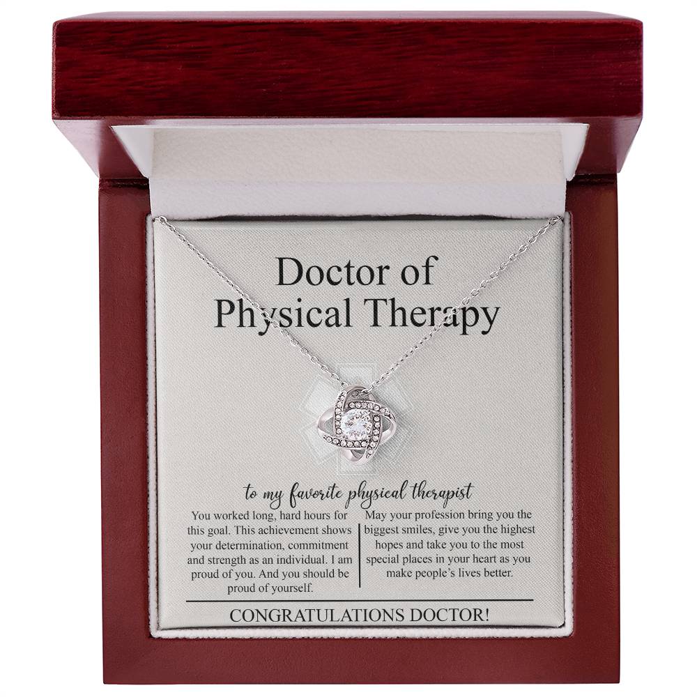 Doctor Of Physical Therapy Love Knot Necklace, Doctor Graduation Gift Necklace, Graduating Class of 2026 Necklace Gift, Congrats Graduation Pendants Gift For Daughter, Granddaughter, Niece, Sister