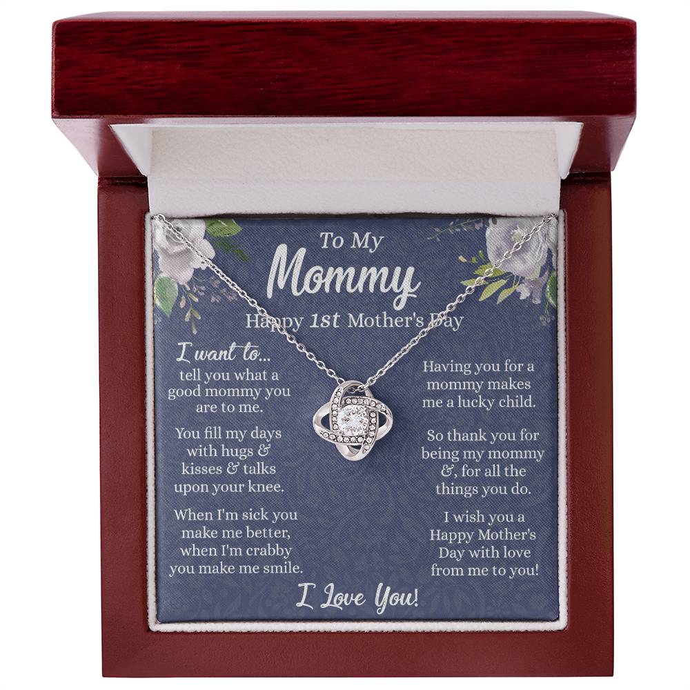 1st Mother's Day Necklace Gift, To My Mommy Love Knot Necklace From Daughter, Necklace Gift For Mom, Happy Mother's Day Necklace, Birthday Necklace For Mom Anniversary Jewlry Gift For Women