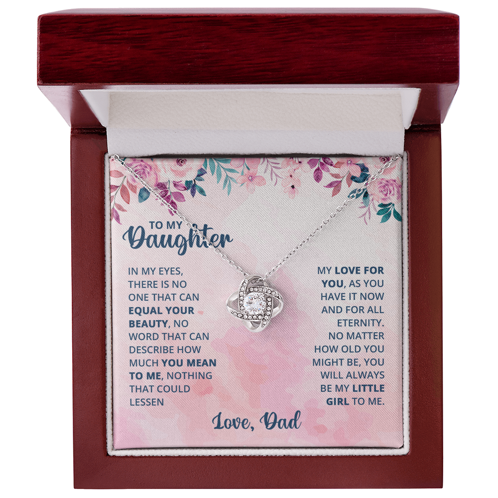 Father To Daughter Gifts Necklace From Dad, Father And Daughter Love Knot Necklace, To My Daughter Necklace From Daddy On Graduation, Birthday, Valentines, Christmas For Daughter Beautiful Girl