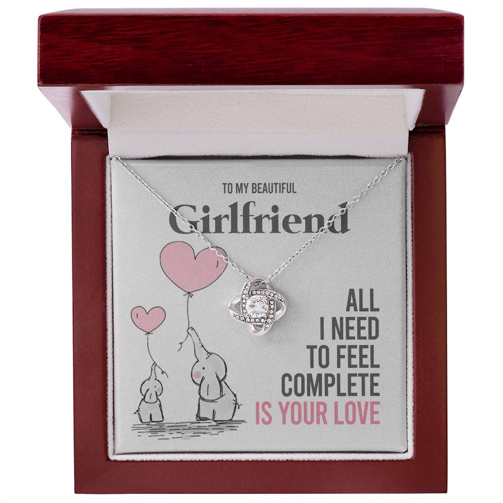 To My Girlfriend Gift Necklace Romantic Girlfriend Birthday Gifts for Girlfriend From Boyfriend, Husband, Girlfriend Gift Necklace - Jewelry Gift For Girls, Love Knot Pendant Gift For Girlfriend