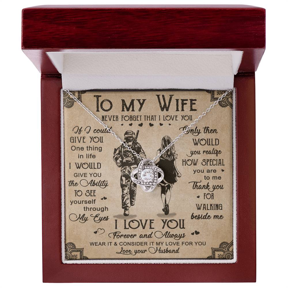 Soldier Necklace Husband To Wife - Forever And Always Necklace Gift For Wife, Jewelry Gift For Women, To My Wife Necklace Gift From Husband On Anniversary, Army Gift Necklace, Military Gift For Wife