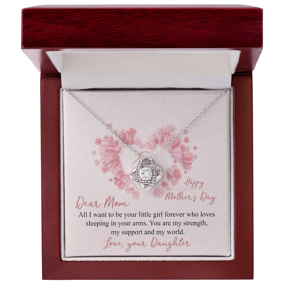 Mother And Daughter Necklace, To My Mom Necklace From Daughter, Happy Mother Day Necklace Gift For Her, Dear Mom Necklace, Your Littler Girl Necklace For Mom On Mother's Day, Anniversary, Christmas