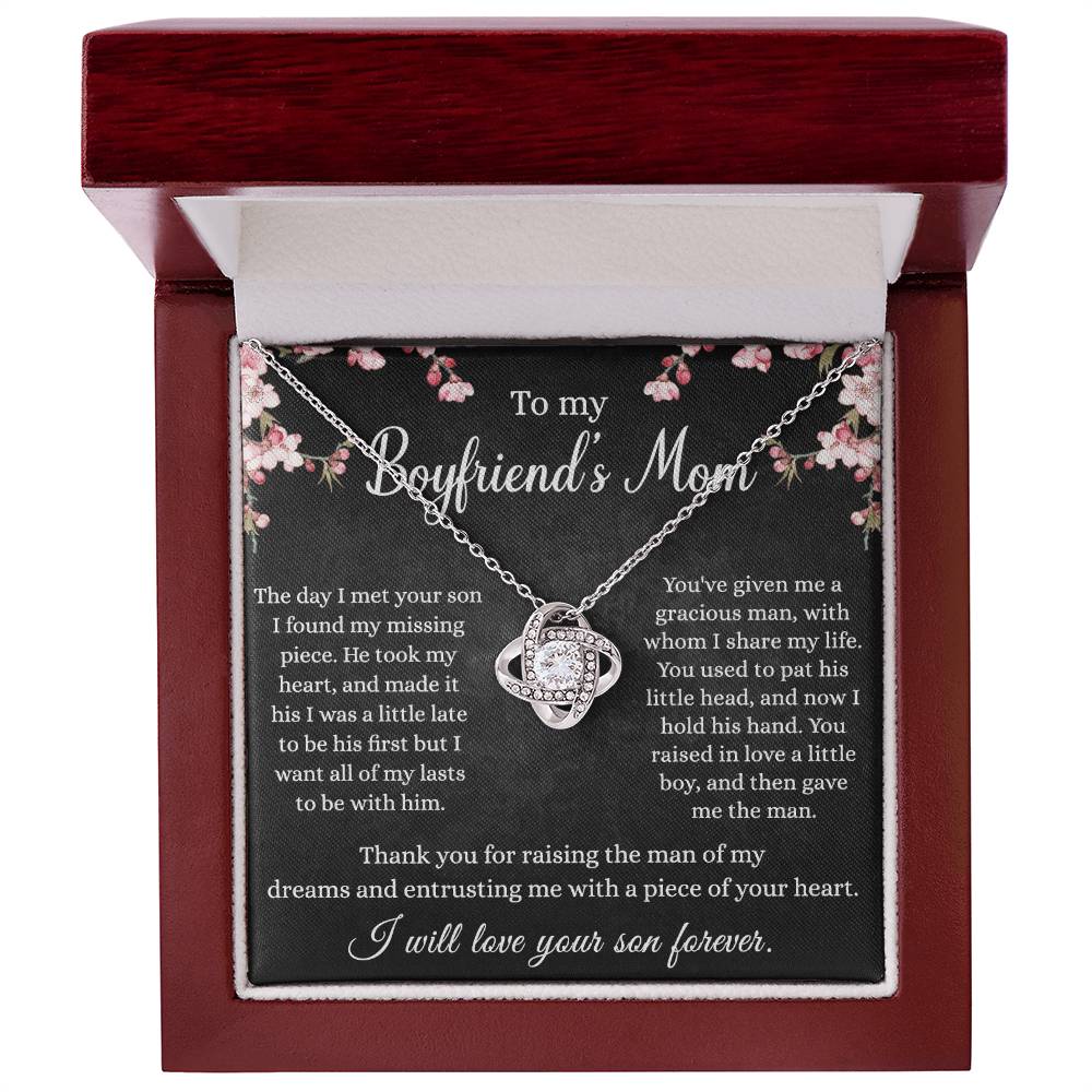 To My Boyfriend's Mom Necklace From Girlfriend, With Message Card And Box Gift For Her, Boyfriends Mom Gift Necklace, Gift for Bf Mom, Mothers Day Necklace For Boyfriends Mom From Girlfriend