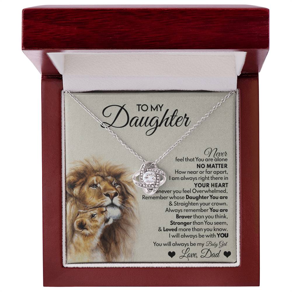 Daughter Gifts Necklace From Dad, To My Daughter Lion And Necklace Gift On Birthday Gift Graduation Gift for Daughter From Dad, Father Daughter Jewelry Gift For Girls, Little Girl Necklace
