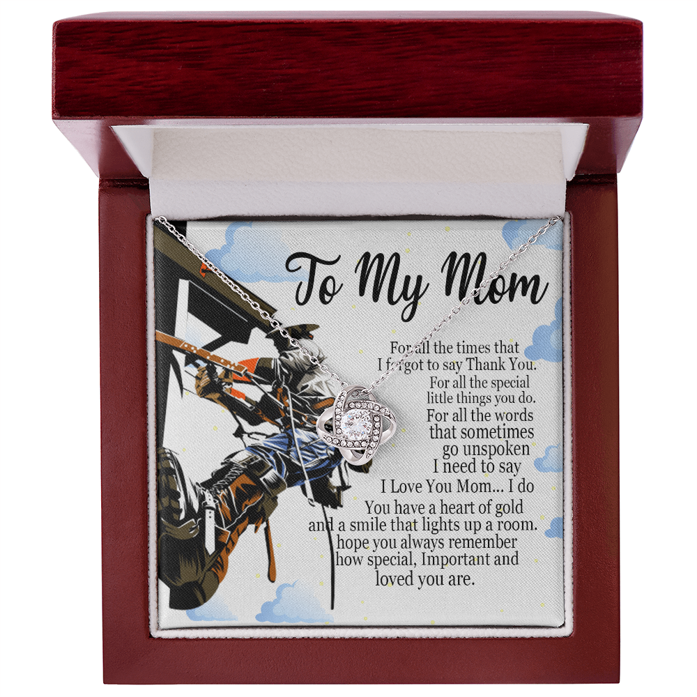 Lineman's Mom Love Knot Necklace Mother Jewelry Mothers Day Gift