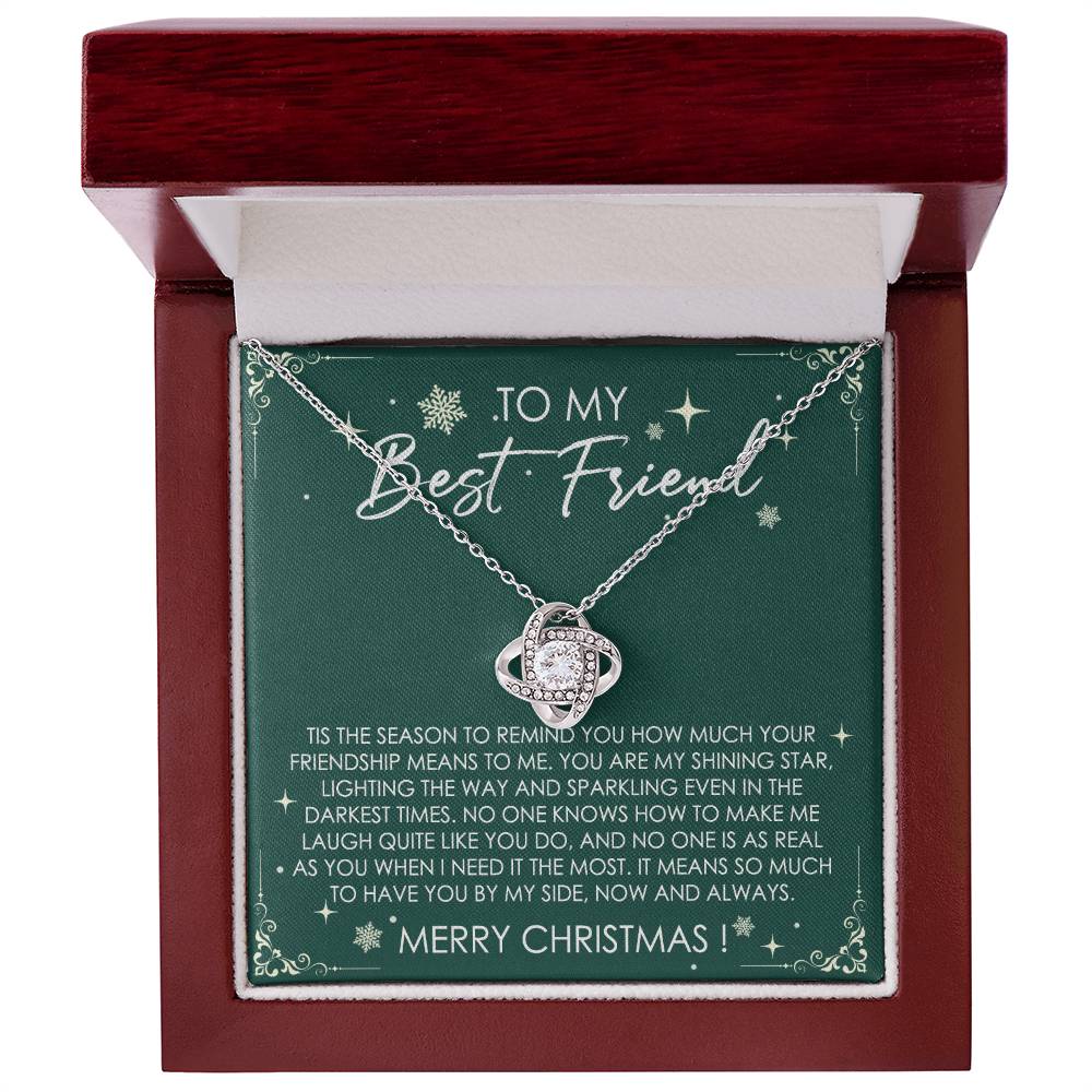 To My Best Friend Love Knot Necklace From Friend, Jewelry Gift For Friend, Merry Chirstmas Necklace Gift For Friend, BFF Gift Necklace, Best Friend Gift Necklace On Birthday, Anniversary, Christmas