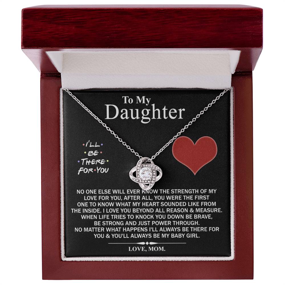 Mother And Daughter Love Knot Necklace, I'll Be There For You Necklace, To My Daughter Love Knot Necklace From Mom, Jewelry Gift For Girls, Baby Girl Love Knot Necklace, Gift Necklace For Daughter