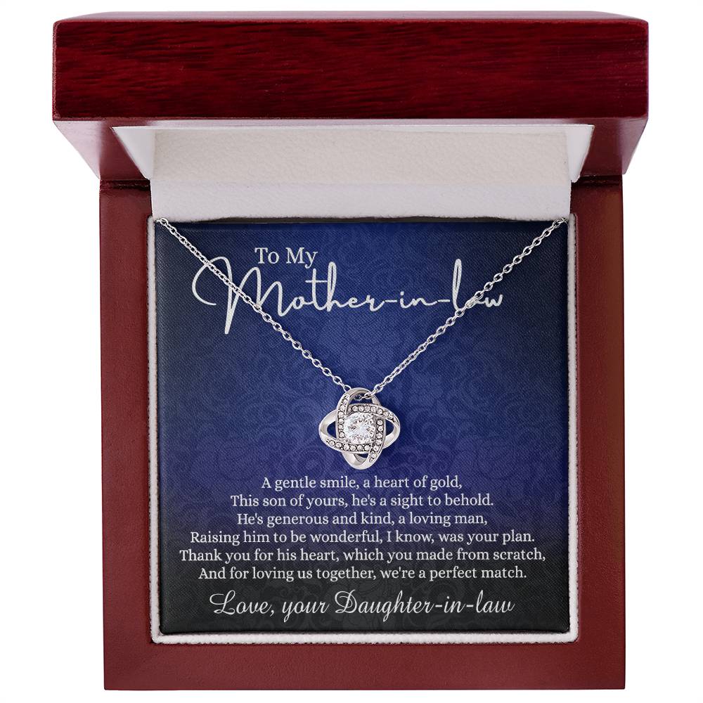To My Mother in Law Gift Necklace, Mother in Law Love Knot Necklace Gift From Daughter In Law, Jewelry Gift For Women, To My Mother-in-law on Wedding Day Mother's day Necklace Gift Birthday For Mom