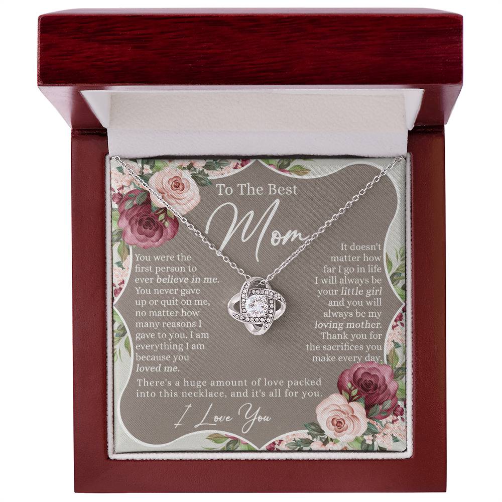 To The Best Mom Necklace From Daughter, Mother And Daughter Gift Necklace For Her, Personalized Gift Necklace For Mom, Thank You Mom Necklace Jewelry For Women On Mother's Day, Anniversary