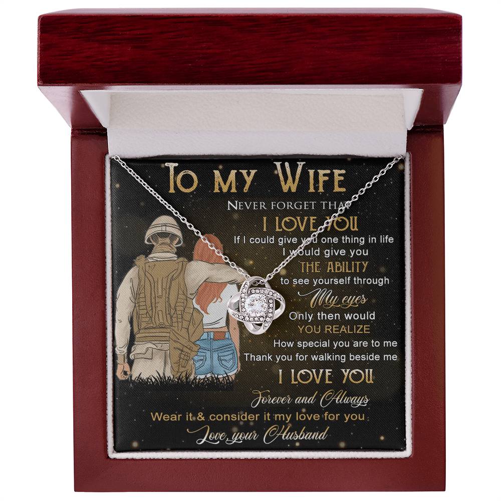 Soldier Necklace Husband To Wife - To My Wife Necklace Gift From Husband On Anniversary, Army Gift Necklace, Military Gift For Wife, Never Forget Necklace Gift For Wife, Jewelry Gift For Women