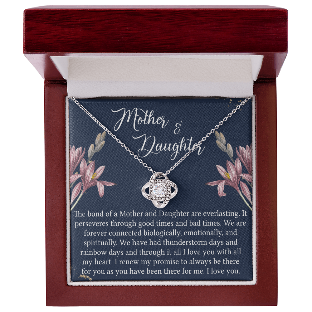 Mother And Daughter Gift Necklace - To My Mother Love Knot Necklace Gift From Daughter, Bond Of A Mother And Daughter Gift Necklace For Mom, Jewelry Gift For Women, Mother, Birthday Gift For Mom
