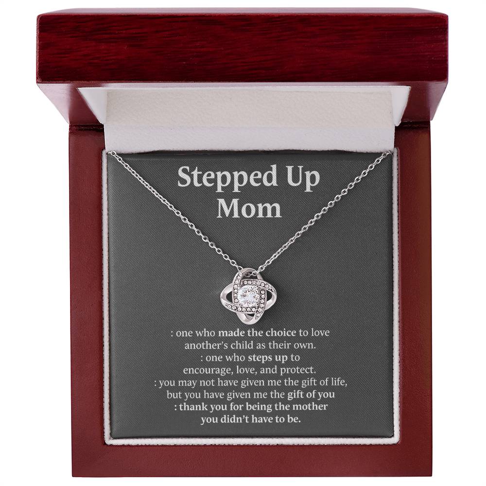 Stepped Up Mom Gifts Stepmom Necklace Jewelry for Woman Bonus Mother's Birthday
