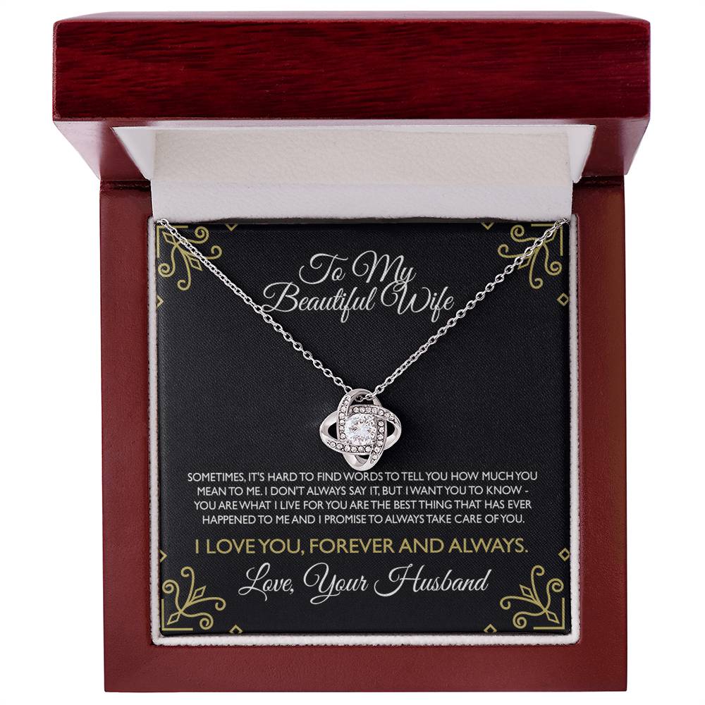 Gifts For Wife Romantic Necklace, Wife Gift Necklace Ideas, To My Smoking Hot Wife Necklace From Men, Message Card and Gift Box For Wife, To My Beautiful Wife Necklace From Husband To Wife