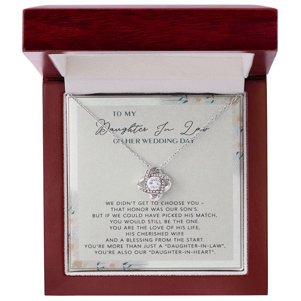 The Love Knot Necklace Daughter,  To My Daughter On Your Wedding Day Necklace From Mom, Bride Gift From Mom, Mother Of The Bride Gift To Daughter, Daughter's Wedding Day Keepsake Gift Unique Gift