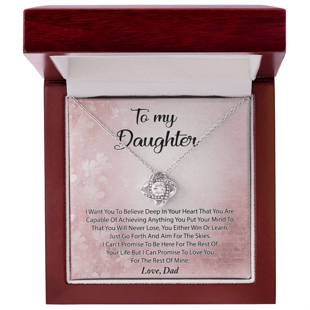 To My Daughter Necklace Gift From Dad, Deep In Your Heart Necklace For Daughter Present Gift On Graduation Birthday Christmas Father And Daughter Jewelry Gift for Girls, Her, Step Daughter Necklace