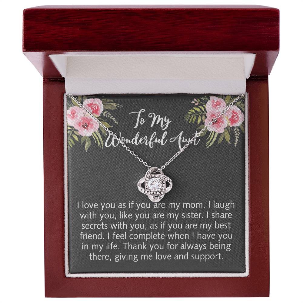 To My Wonderful Aunt Love Knot Necklace Gift From Niece Aunt Gifts Necklace for Auntie Gifts Jewelry for Aunt Birthday Gifts Best Aunt Ever Aunt Necklace from Niece Aunt and Niece Necklace