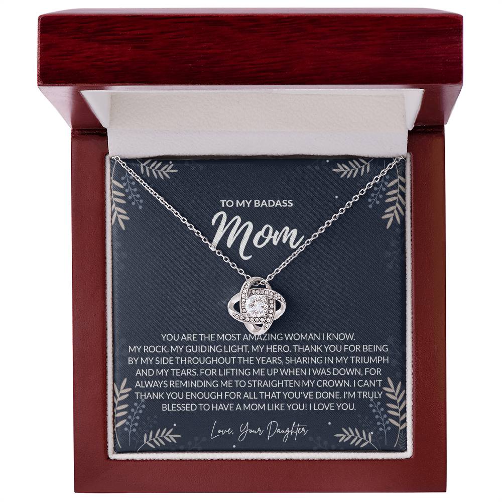 To my Badass Mom Necklace from Daughter Gift for Mother's Birthday Xmas Present