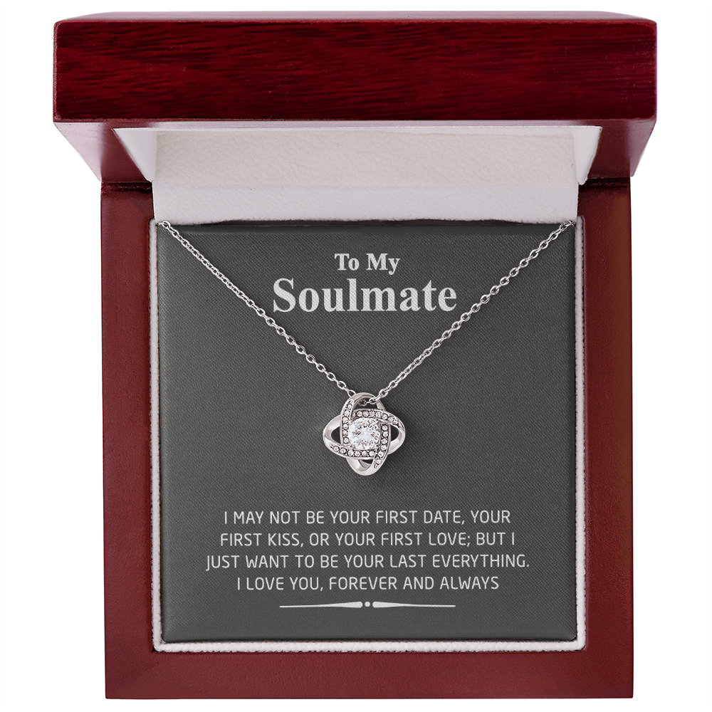 To My Smokin Hot Soulmate Love Knot Necklace - Wife Gifts Necklace From Husband To My Wife Necklace, Gift for Her Romantic, Girlfriend Gifts Message Card and Gift Box For Soulmate Love Knot Pendant
