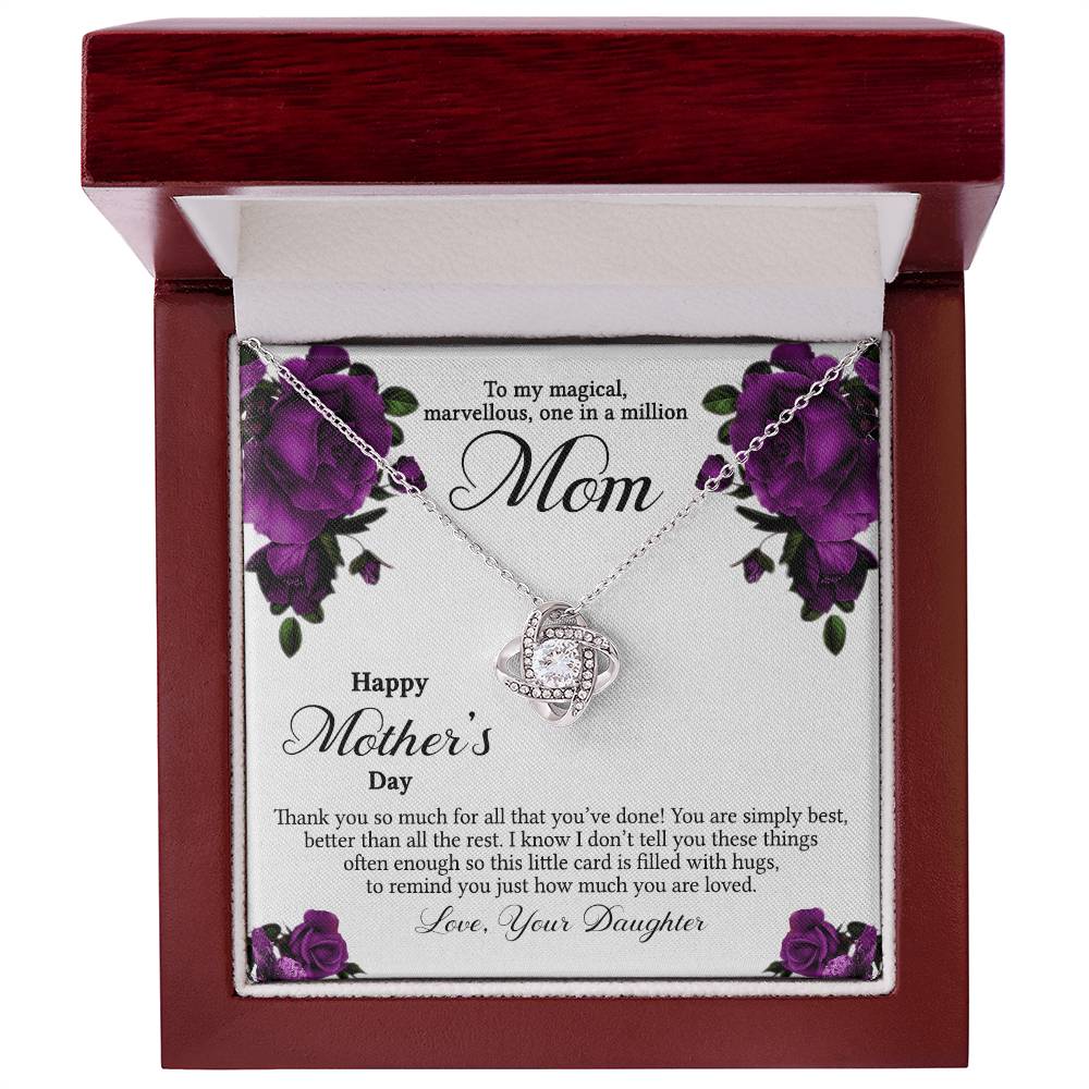 To My Mom Necklace From Daughter, Happy Mother's Day Necklace Gift For Women, Jewelry For Mom, Thank You Necklace Gift For Mom On Mothers Day, Anniversary, Birthday Mother And Daughter Gift Necklace